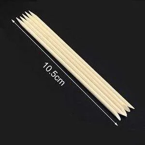 100pcs/lot Nail Art Wood Sticks Cleaning Orange Nail Dead Skin Fork Cuticle Pusher Remover Nail Care Tools For Finger