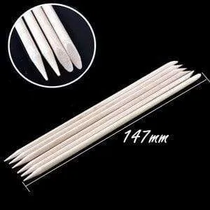 100pcs/lot Nail Art Wood Sticks Cleaning Orange Nail Dead Skin Fork Cuticle Pusher Remover Nail Care Tools For Finger