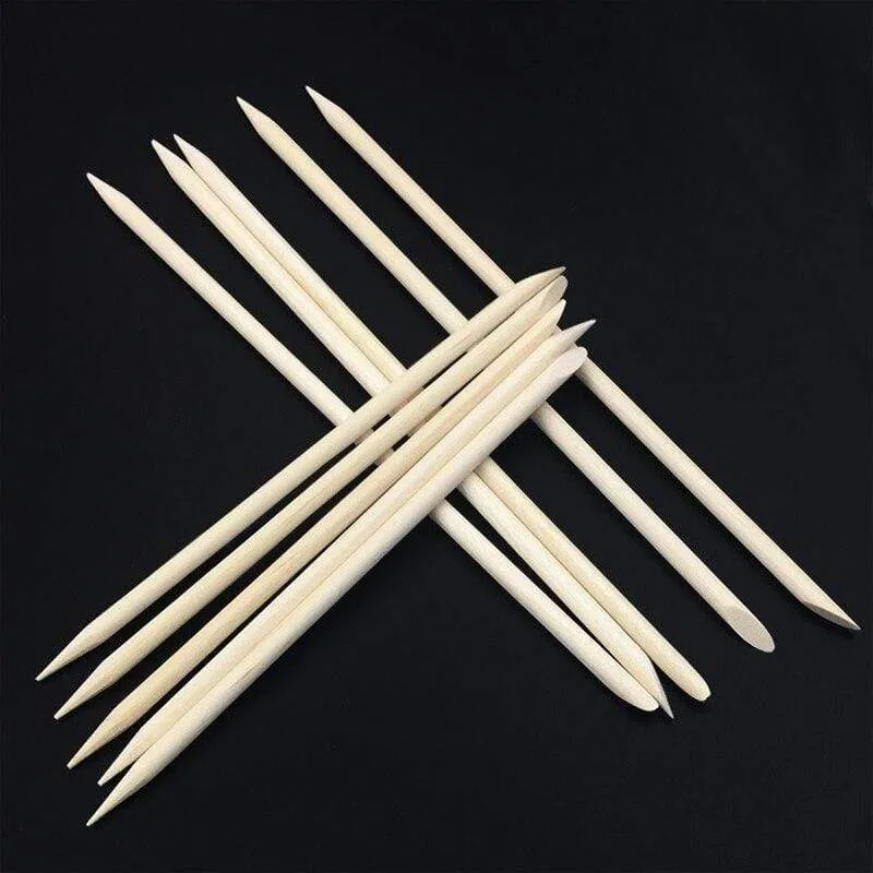 100pcs/lot Nail Art Wood Sticks Cleaning Orange Nail Dead Skin Fork Cuticle Pusher Remover Nail Care Tools For Finger