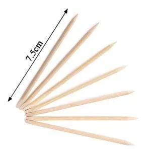 100pcs/lot Nail Art Wood Sticks Cleaning Orange Nail Dead Skin Fork Cuticle Pusher Remover Nail Care Tools For Finger