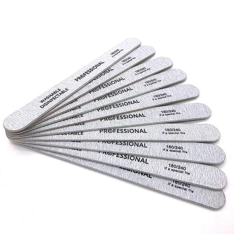 100pcs/lot Professional Nail Files 180/240 Grinding Polishing Manicure Pedicure Double-sided  Nail Buffers Tool Lixas Para Unhas