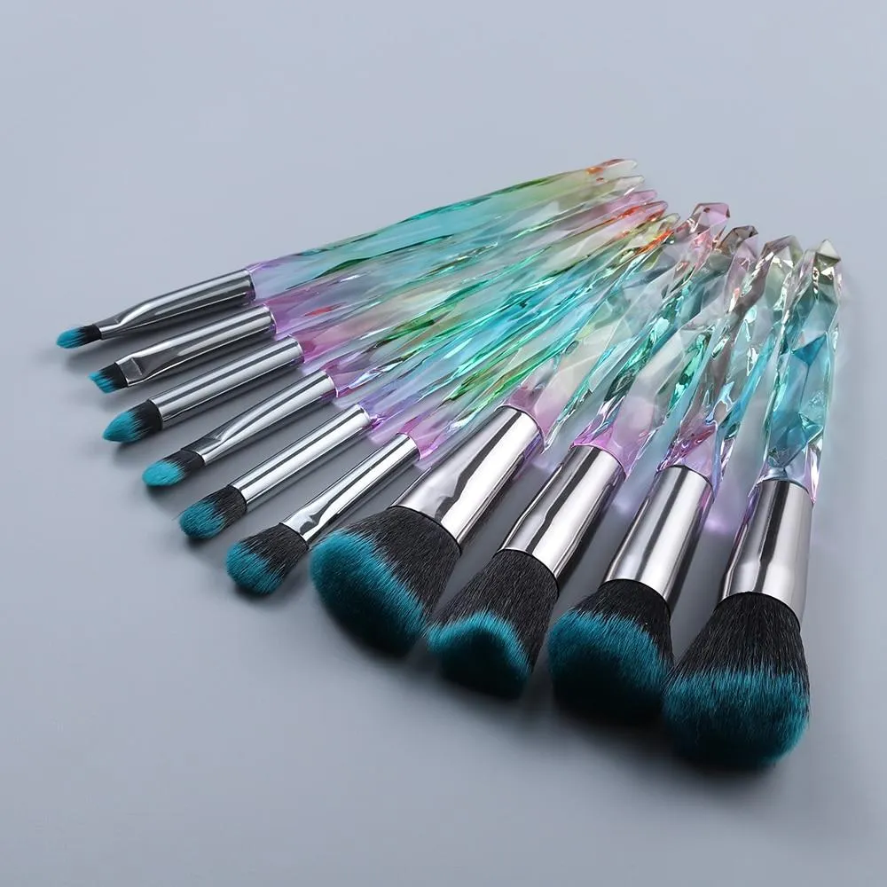 10pcs Crystal Silky Smooth Makeup Brush Set