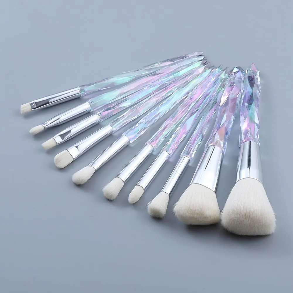 10pcs Crystal Silky Smooth Makeup Brush Set