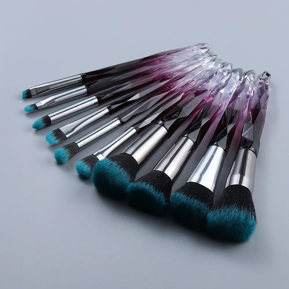 10pcs Crystal Silky Smooth Makeup Brush Set