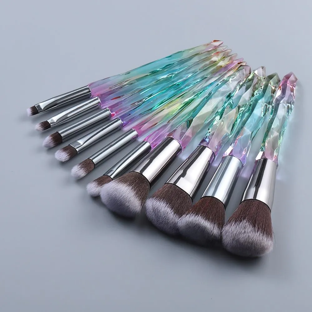 10pcs Crystal Silky Smooth Makeup Brush Set