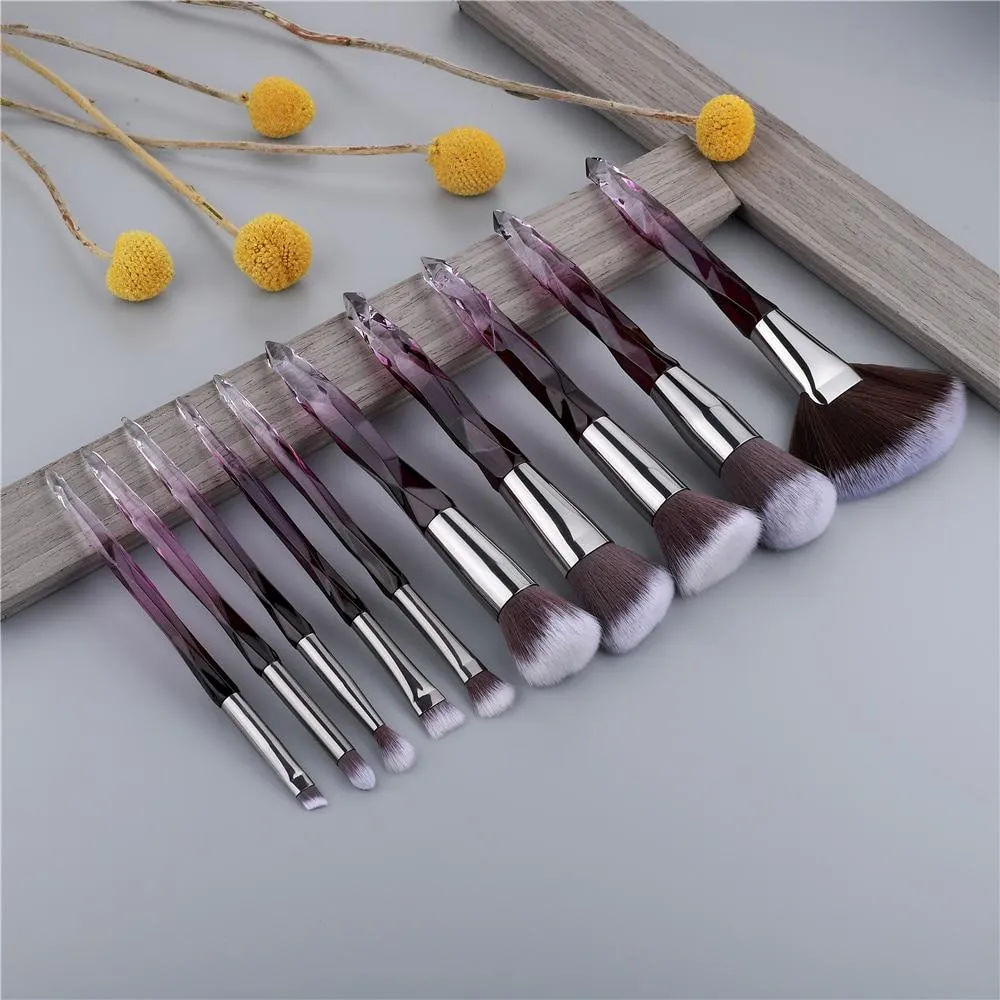 10pcs Crystal Silky Smooth Makeup Brush Set