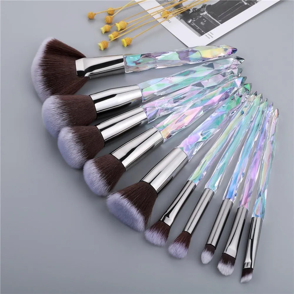 10pcs Crystal Silky Smooth Makeup Brush Set