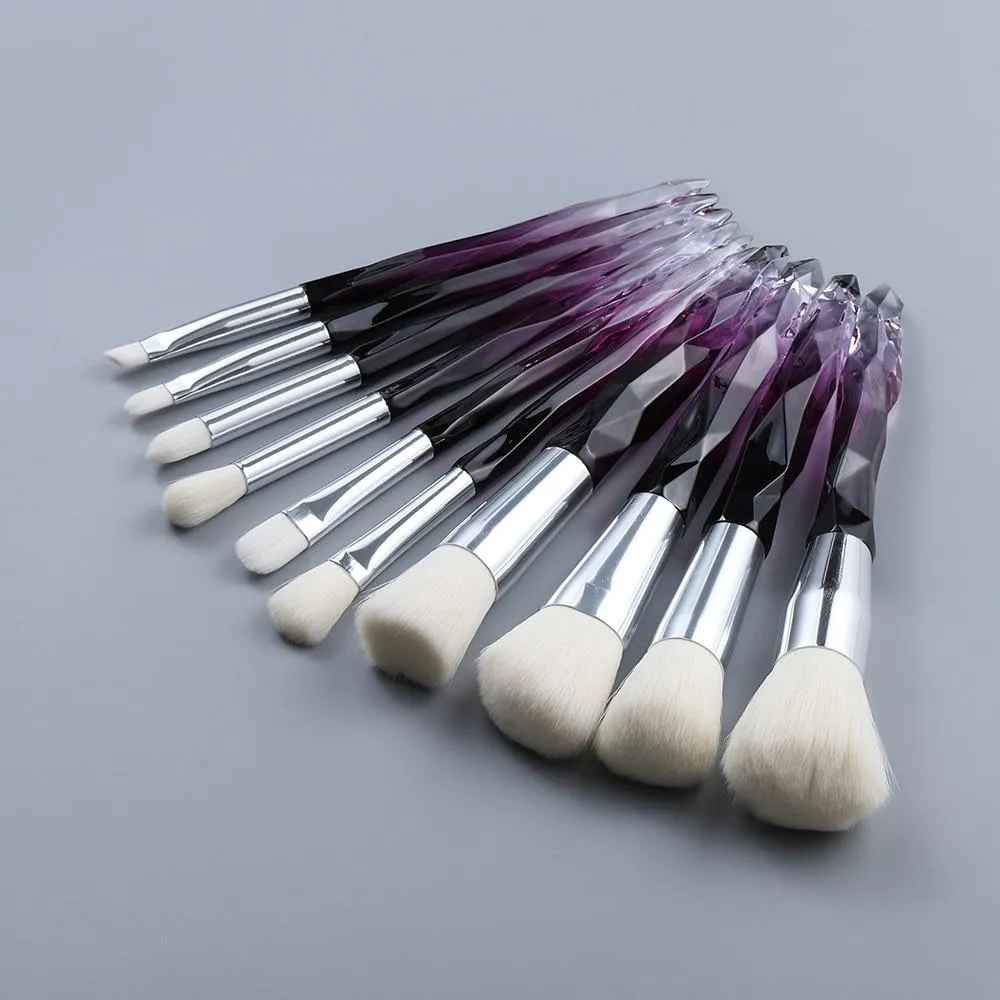 10pcs Crystal Silky Smooth Makeup Brush Set