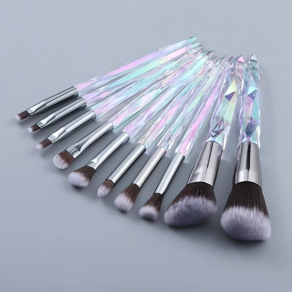 10pcs Crystal Silky Smooth Makeup Brush Set