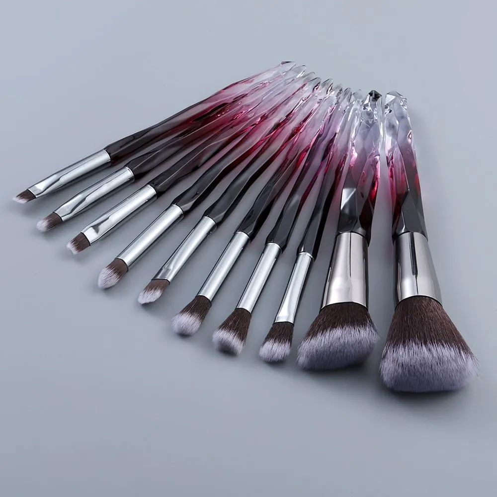 10pcs Crystal Silky Smooth Makeup Brush Set