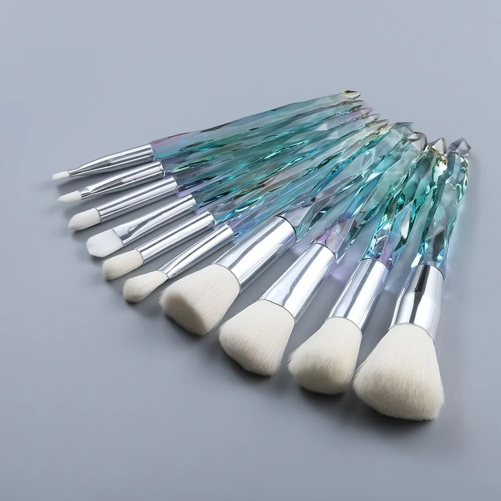 10pcs Crystal Silky Smooth Makeup Brush Set