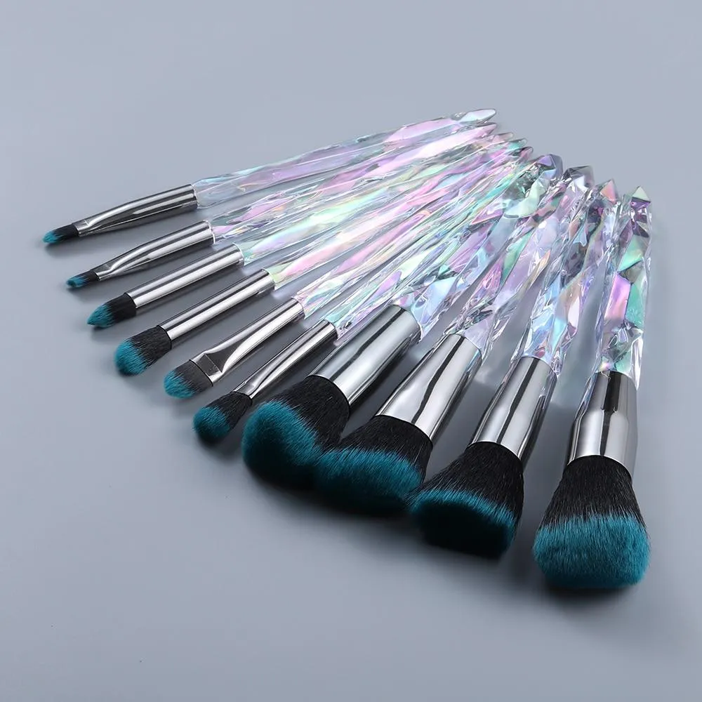 10pcs Crystal Silky Smooth Makeup Brush Set