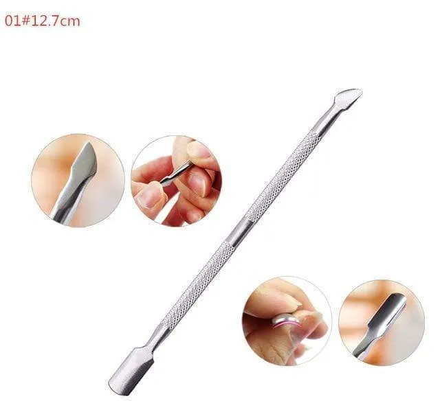 1Pcs Stainless Steel Double Head Cuticle Pusher for Manicure 2021 Tools for Nails Art Non-Slip Nail Cuticle Remover Accessories