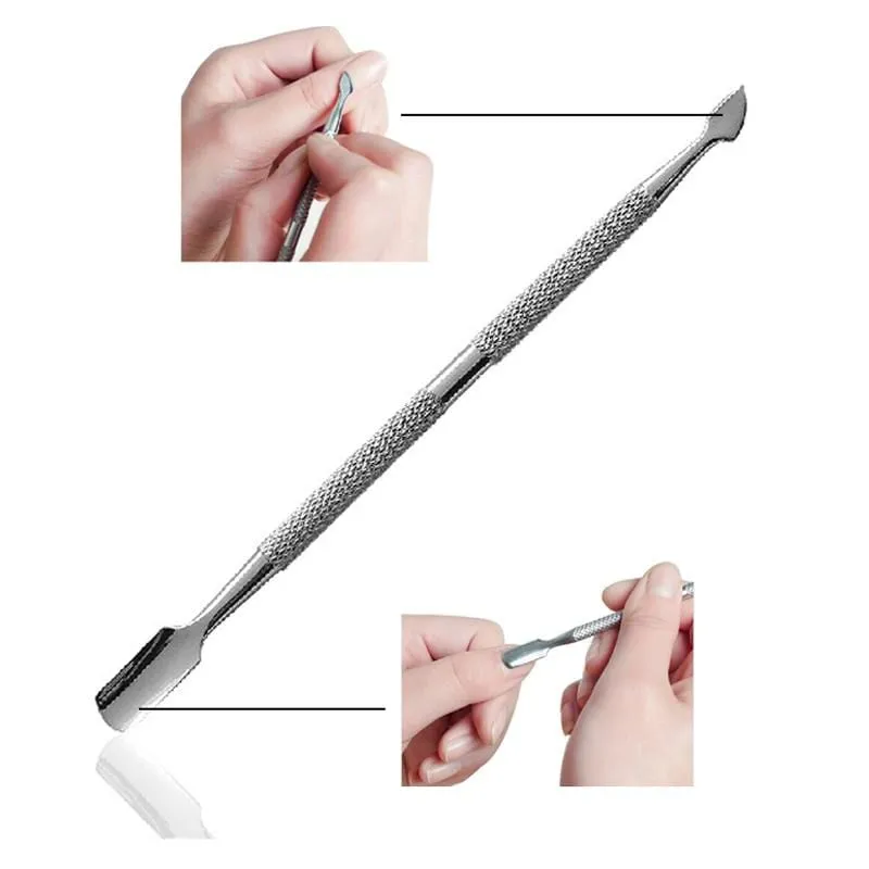 1Pcs Stainless Steel Double Head Cuticle Pusher for Manicure 2021 Tools for Nails Art Non-Slip Nail Cuticle Remover Accessories