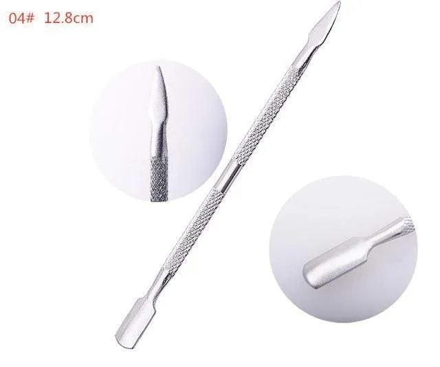 1Pcs Stainless Steel Double Head Cuticle Pusher for Manicure 2021 Tools for Nails Art Non-Slip Nail Cuticle Remover Accessories