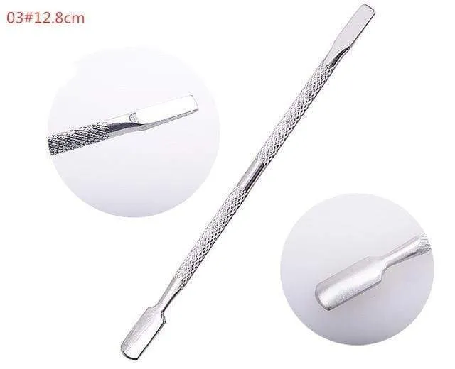 1Pcs Stainless Steel Double Head Cuticle Pusher for Manicure 2021 Tools for Nails Art Non-Slip Nail Cuticle Remover Accessories