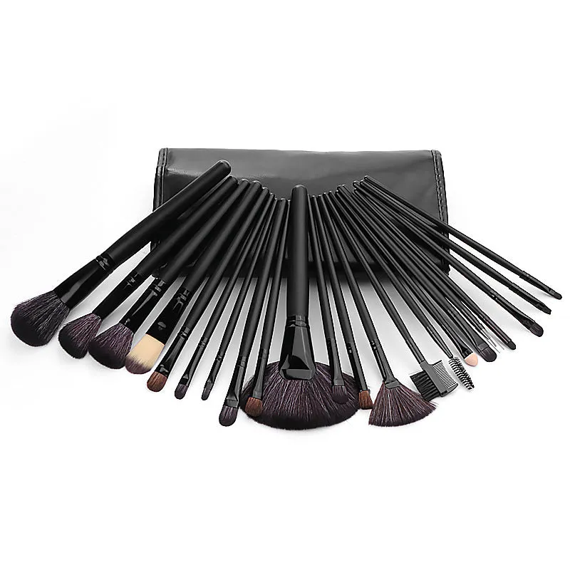 24 Pink Black Log Makeup Brush Set Makeup Tools Combination