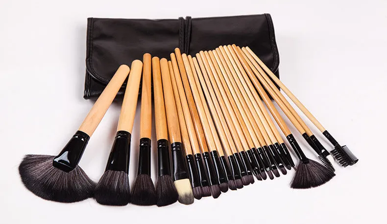 24 Pink Black Log Makeup Brush Set Makeup Tools Combination