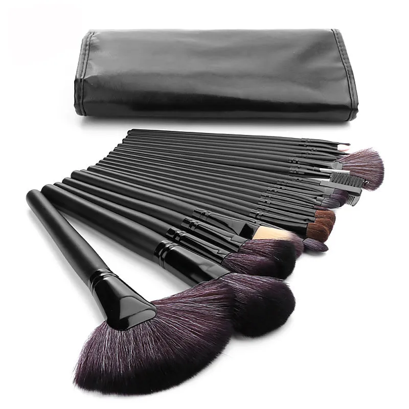 24 Pink Black Log Makeup Brush Set Makeup Tools Combination