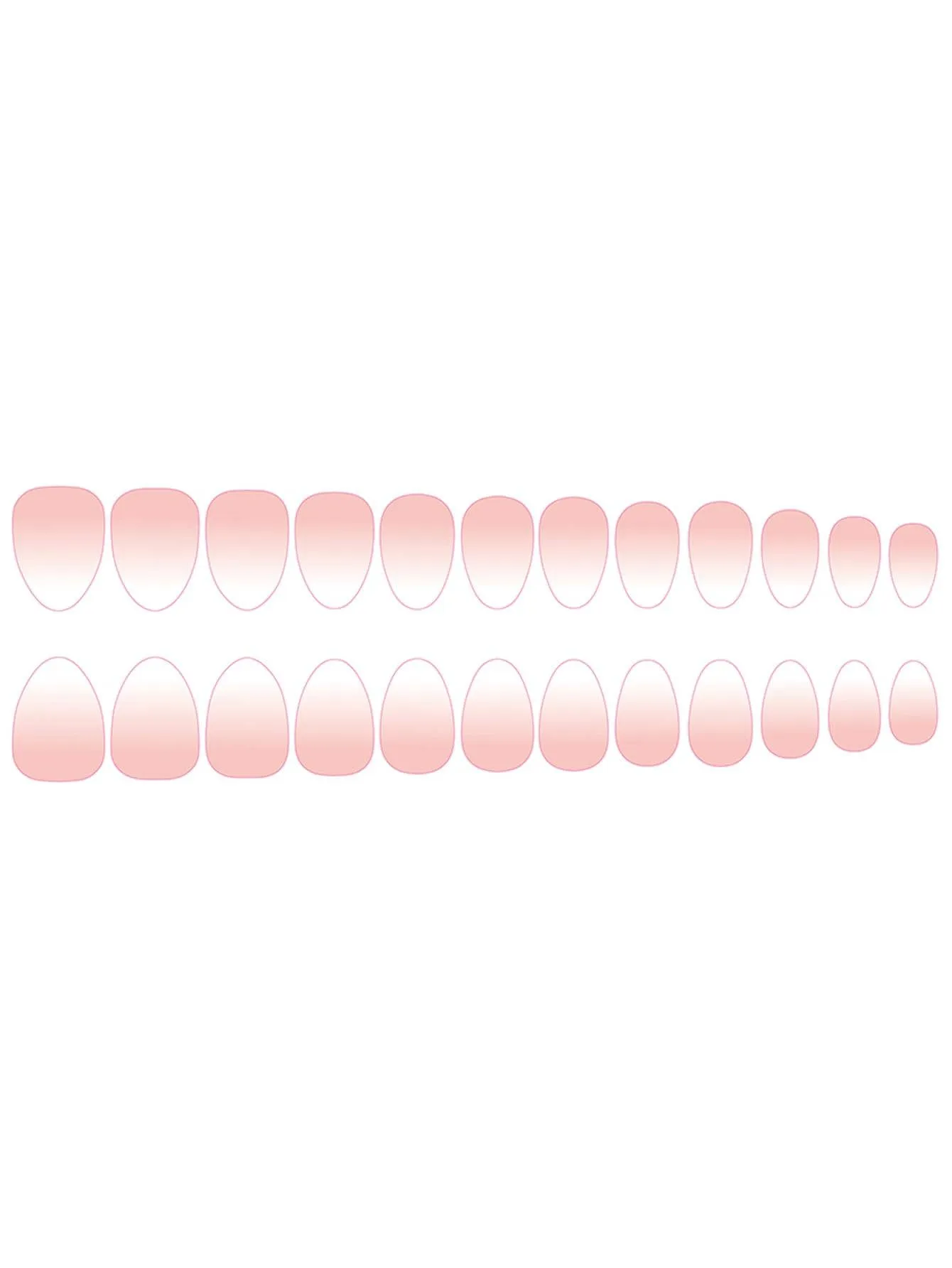 24pcs Short Almond Nude Solid Glossy Mirror Effect Pearlescent Fake Nail False