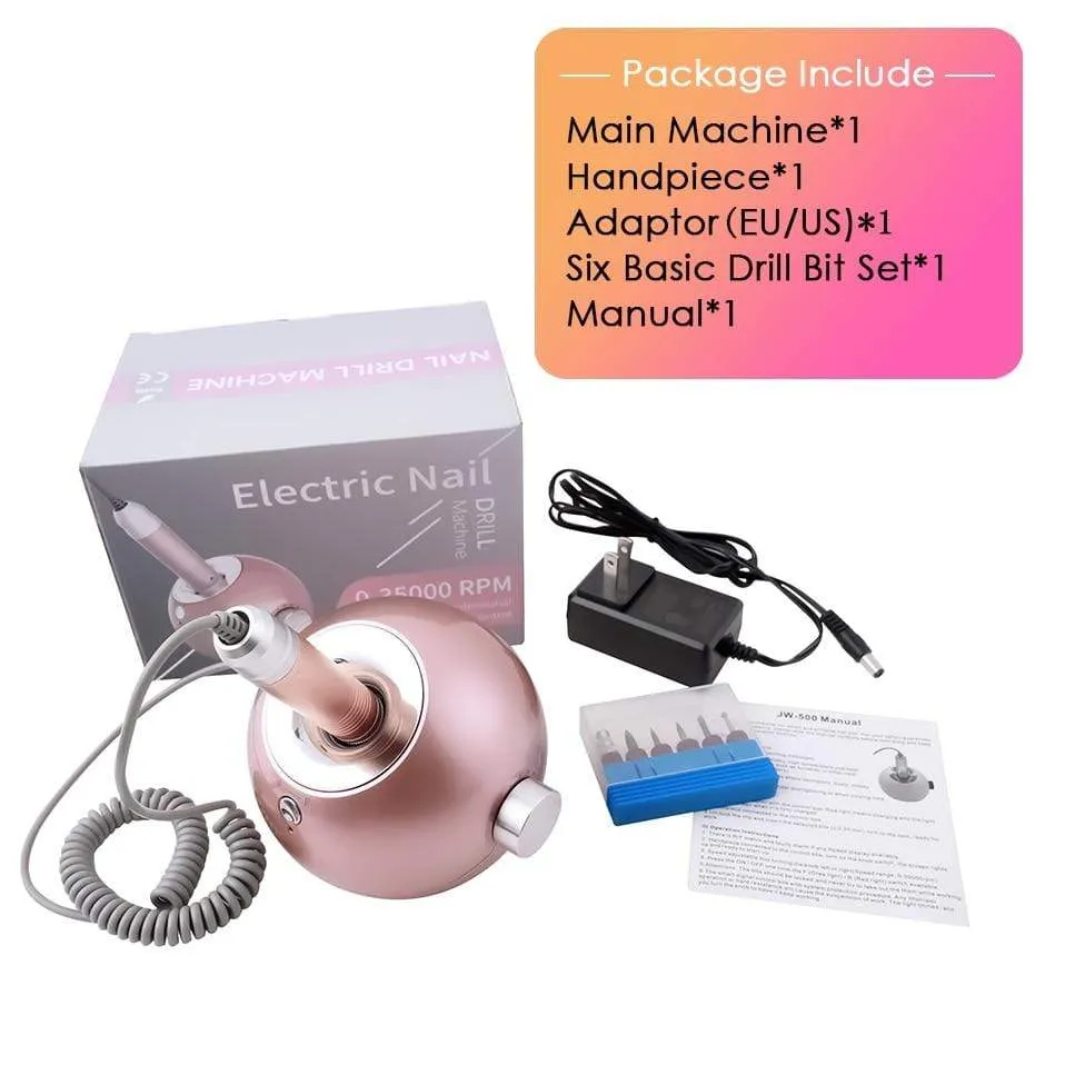 35000RPM Portable Rechargeable Electric Nail Drill Machine File Pedicure Equipment Manicure Kit Nail Gel Art Polishing Tools