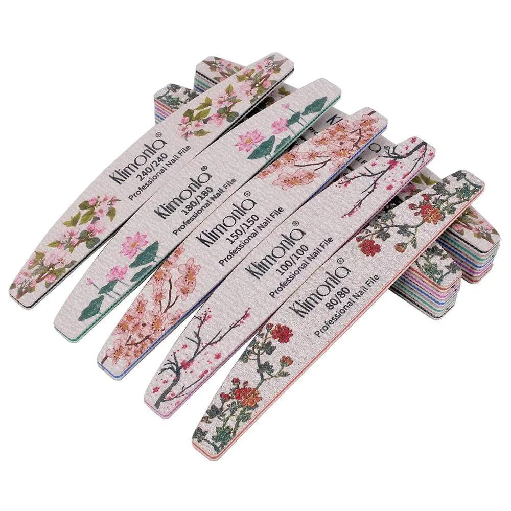 3/5/10pcs lot New Nail File Flower Printed Nail buffer Colorful Lime a ongle 80/100/150/180/240 Professional Manicure Tools