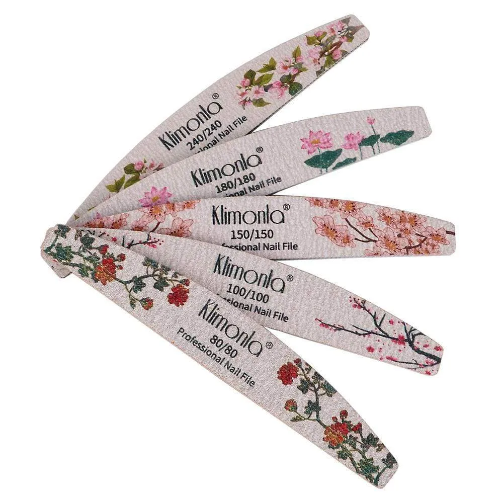 3/5/10pcs lot New Nail File Flower Printed Nail buffer Colorful Lime a ongle 80/100/150/180/240 Professional Manicure Tools