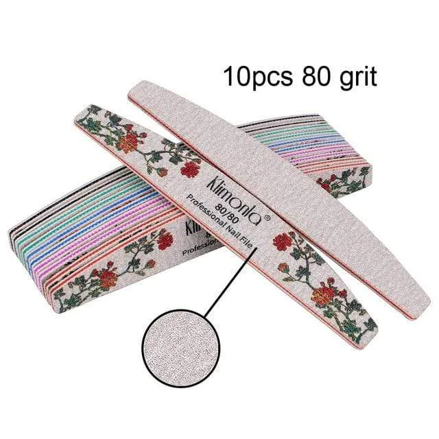 3/5/10pcs lot New Nail File Flower Printed Nail buffer Colorful Lime a ongle 80/100/150/180/240 Professional Manicure Tools