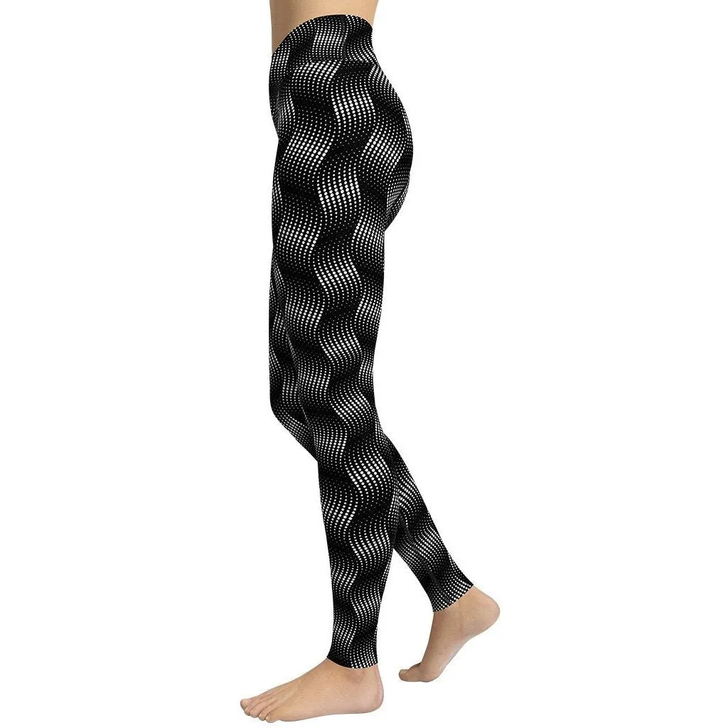 3D Black Pattern Yoga Leggings