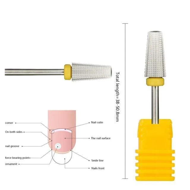 5 IN 1 Two-way Carbide Nail Drill Bits Manicure Pedicure Machine Milling Cutter Nail Files Remove Gel Polish Nail Art Tools