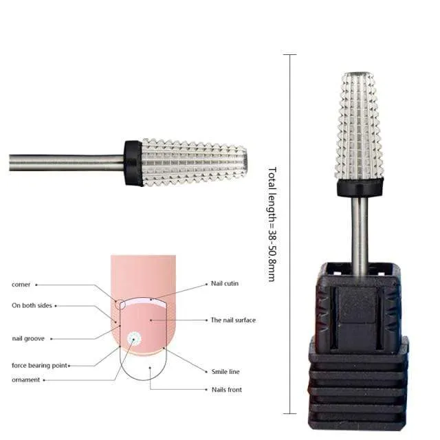 5 IN 1 Two-way Carbide Nail Drill Bits Manicure Pedicure Machine Milling Cutter Nail Files Remove Gel Polish Nail Art Tools