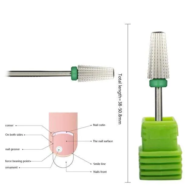 5 IN 1 Two-way Carbide Nail Drill Bits Manicure Pedicure Machine Milling Cutter Nail Files Remove Gel Polish Nail Art Tools