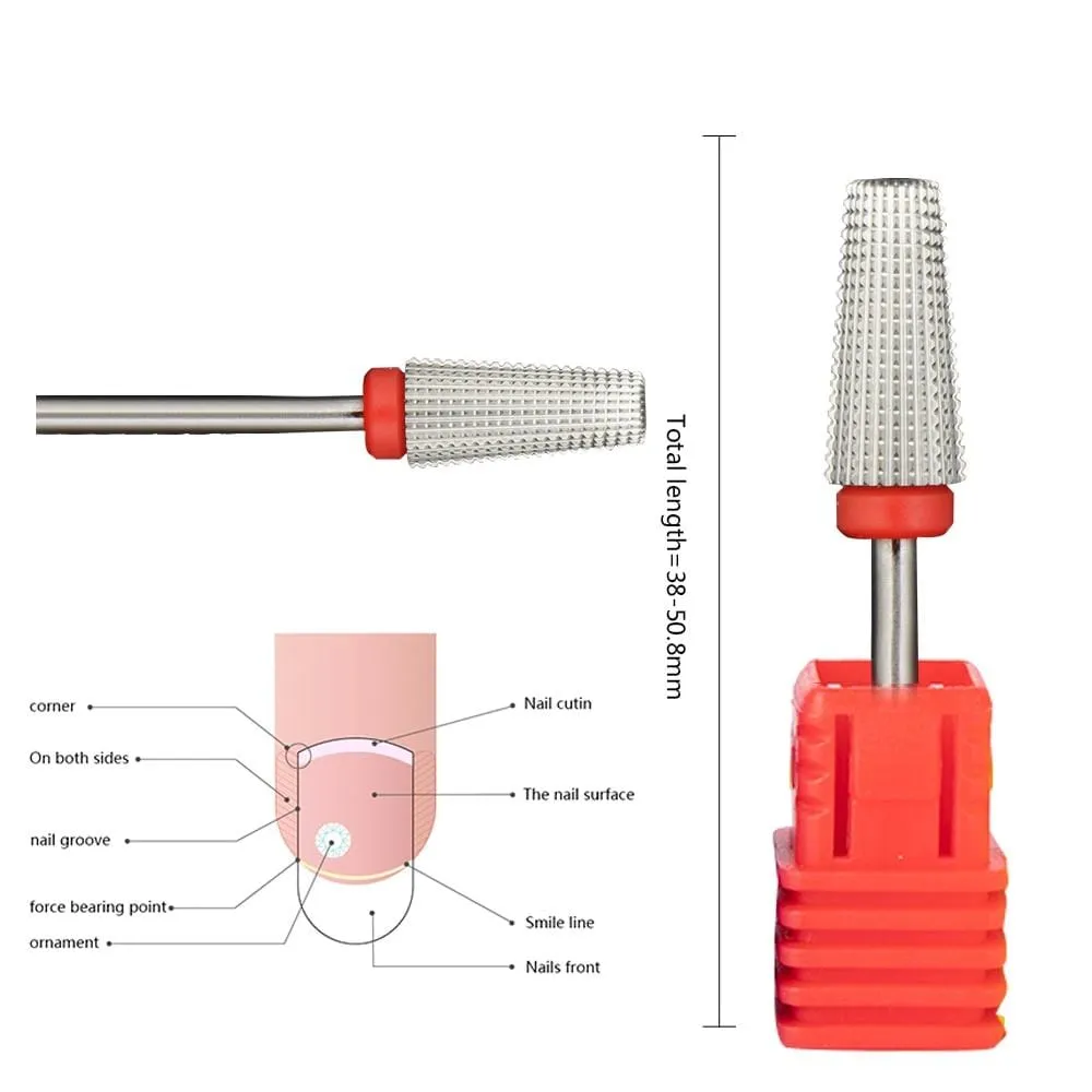 5 IN 1 Two-way Carbide Nail Drill Bits Manicure Pedicure Machine Milling Cutter Nail Files Remove Gel Polish Nail Art Tools