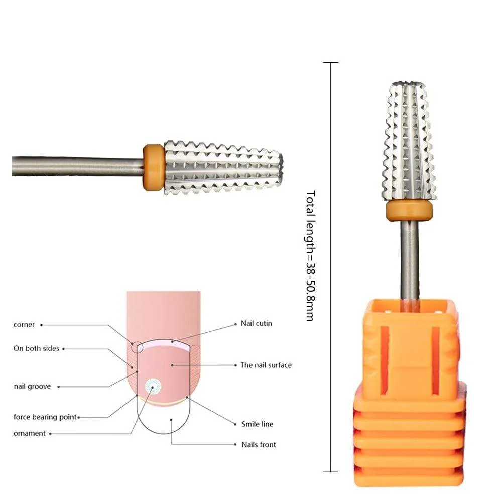 5 IN 1 Two-way Carbide Nail Drill Bits Manicure Pedicure Machine Milling Cutter Nail Files Remove Gel Polish Nail Art Tools