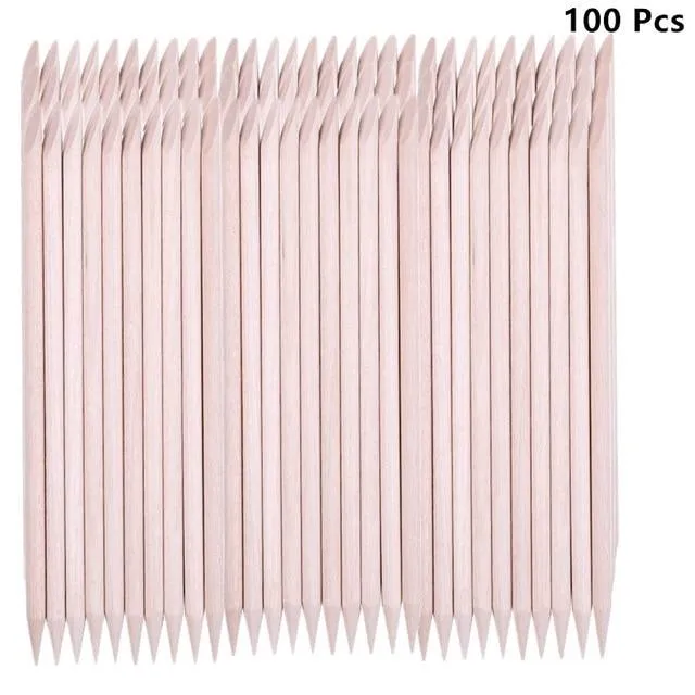 50/100/200 Pcs Nail Art Design Orange Wood Stick Sticks Cuticle Pusher Remover Manicure Pedicure Care Professional Nail Art Tool