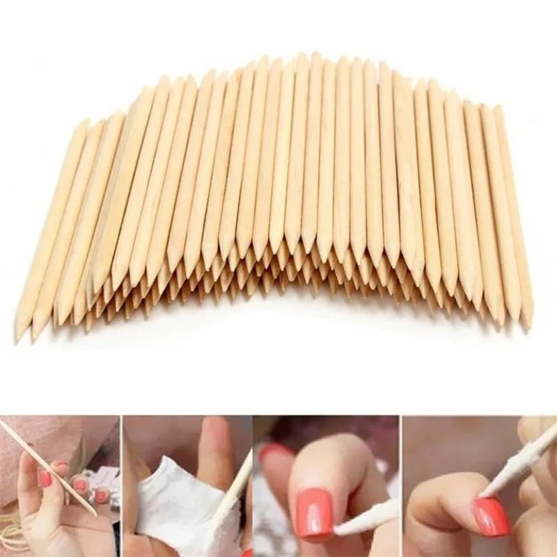 50/100/200 Pcs Nail Art Design Orange Wood Stick Sticks Cuticle Pusher Remover Manicure Pedicure Care Professional Nail Art Tool