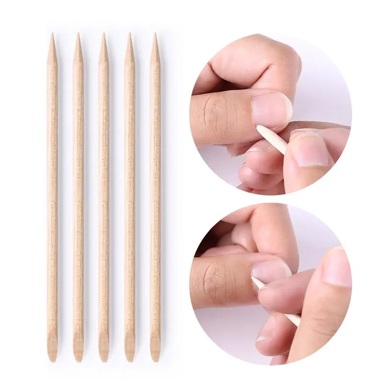 50/100/200 Pcs Nail Art Design Orange Wood Stick Sticks Cuticle Pusher Remover Manicure Pedicure Care Professional Nail Art Tool