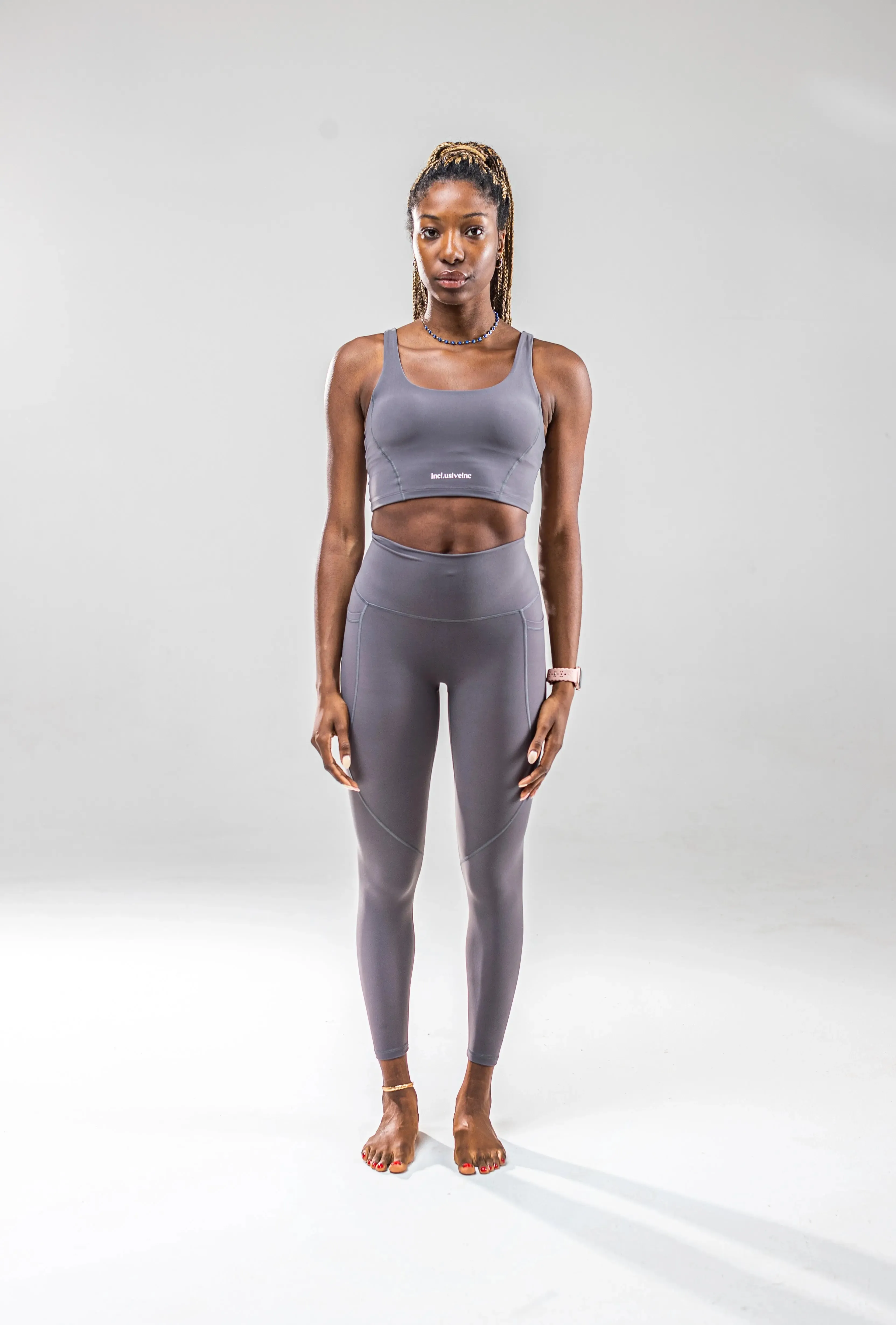 Active Grey Leggings with Pockets