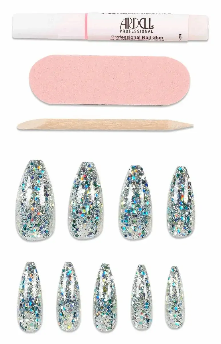 Ardell Nail Addict Premium Nails Blue Jewelled Glitter