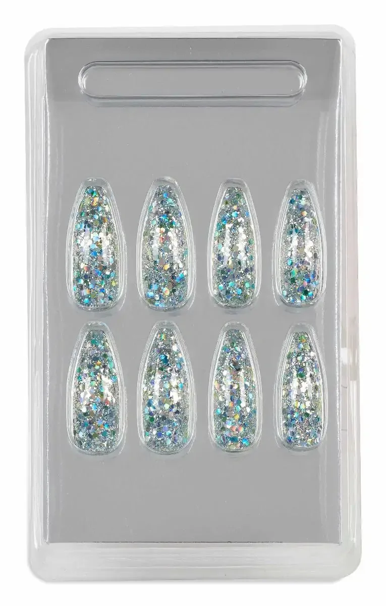 Ardell Nail Addict Premium Nails Blue Jewelled Glitter