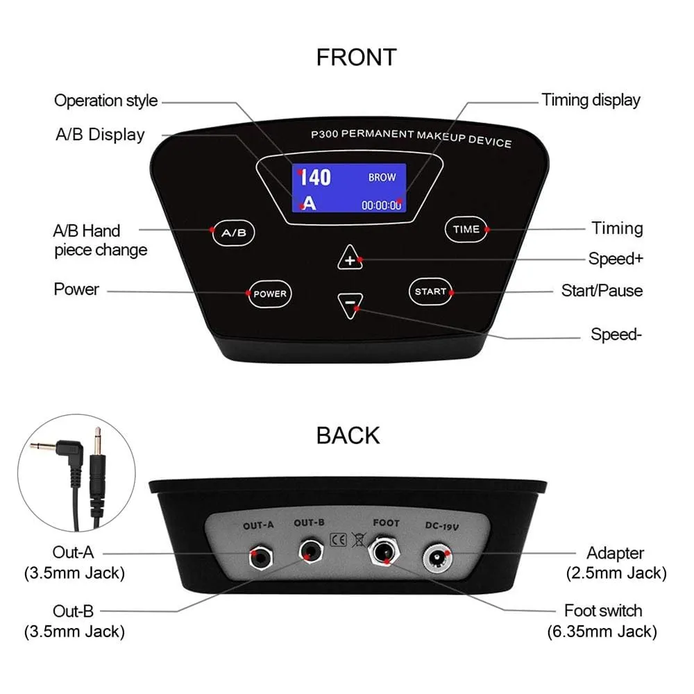 BMX Permanent Makeup Machine Dermografo Micropigmentacion Device PMU Machine for Eyebrow Lip Tattoo Pen Kit P300