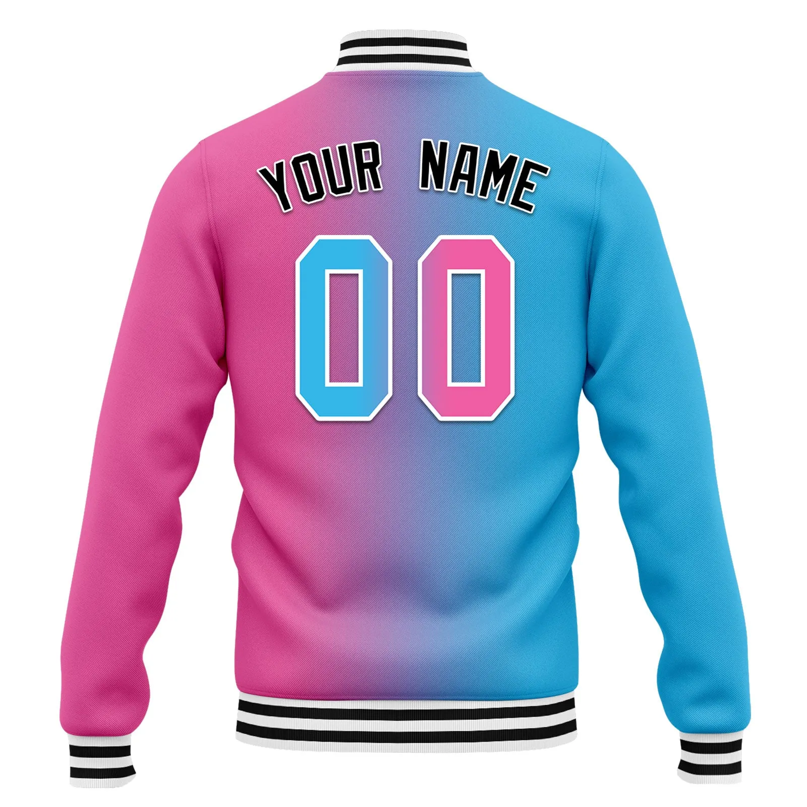 Custom Gradient Fashion Jacket Bomber Full-Snap Varsity Letterman Personalized Jacket FZ005-D028015-2