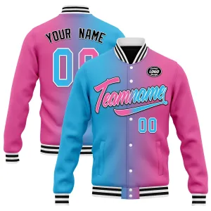 Custom Gradient Fashion Jacket Bomber Full-Snap Varsity Letterman Personalized Jacket FZ005-D028015-2