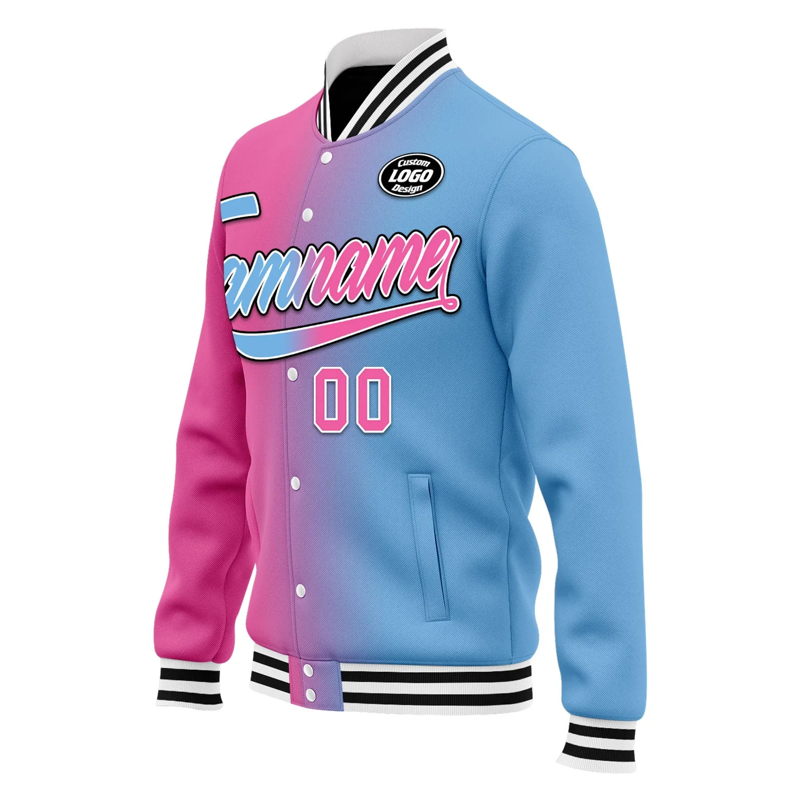 Custom Gradient Fashion Jacket Bomber Full-Snap Varsity Letterman Personalized Jacket FZ005-D028016-29