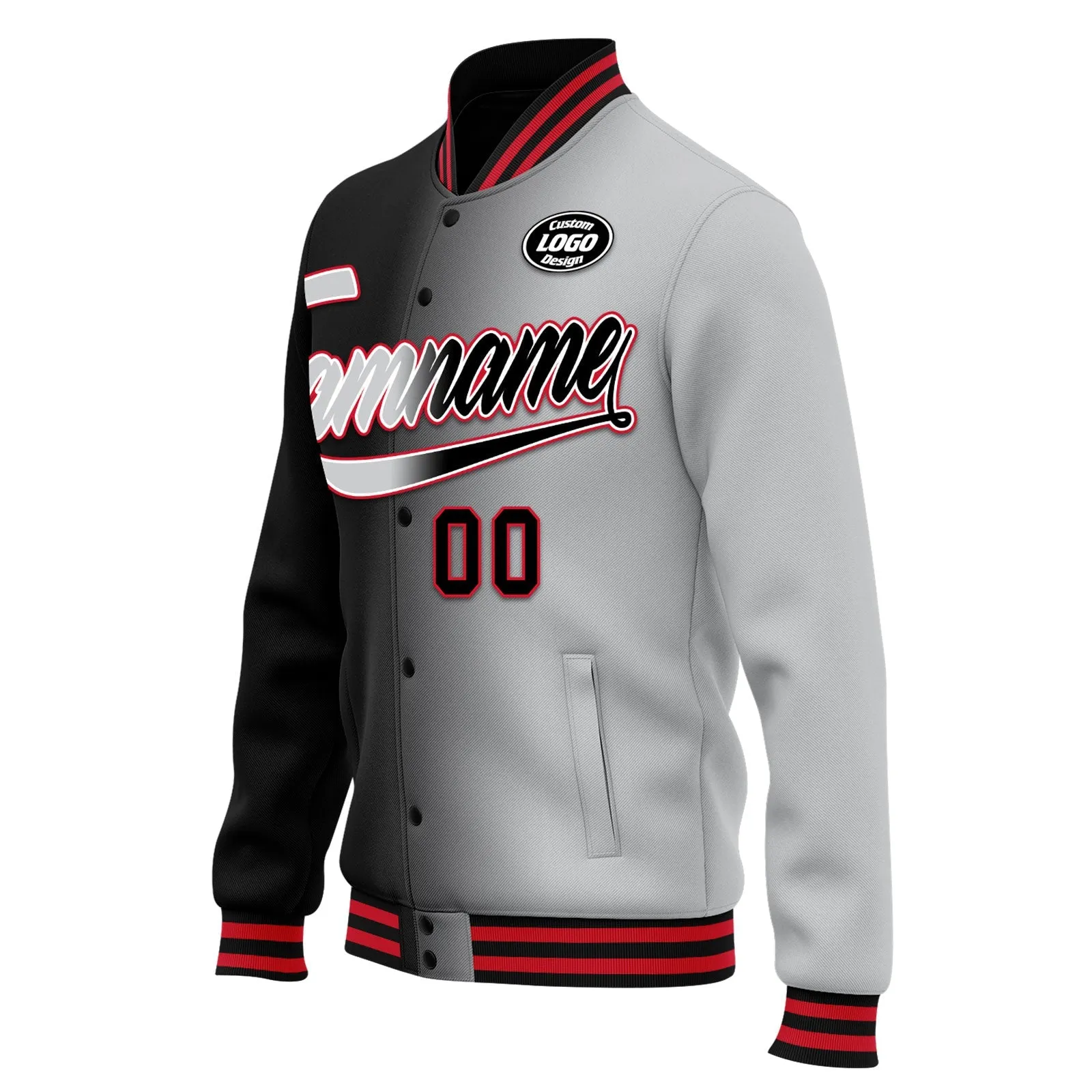 Custom Gradient Fashion Jacket Bomber Full-Snap Varsity Letterman Personalized Jacket FZ005-D028016-2