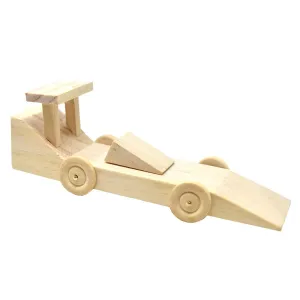 DIY Wooden Race Car Model Kit, Natural, 15-Piece