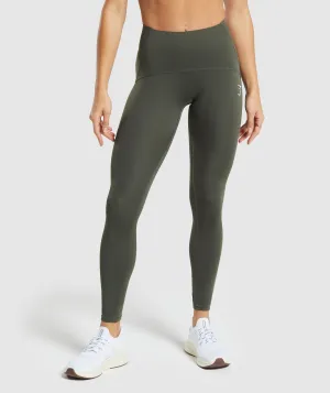 Gymshark Waist Support Leggings - Strength Green