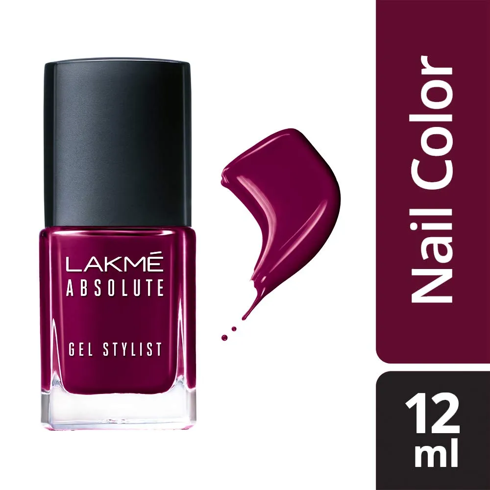 Lakmé Absolute Gel Stylist Shimmery Finish Nail Color, Royalty, 12Ml