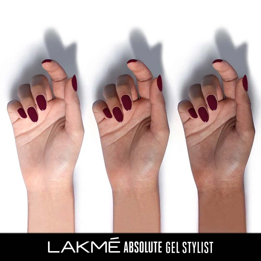 Lakmé Absolute Gel Stylist Shimmery Finish Nail Color, Royalty, 12Ml