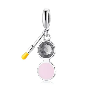 Makeup Blush Brush Charm 925 Sterling Silver